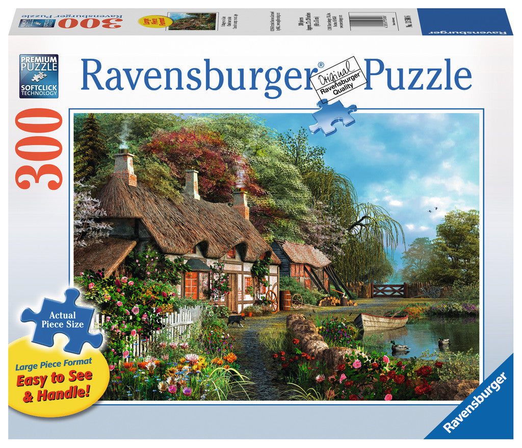 Ravensburger Adult Puzzles 300 pc Large Format Puzzles - Cottage on a Lake 13580