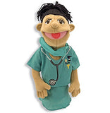Melissa & Doug Surgeon Puppet With Doctor Scrubs and Detachable Wooden Rod (Puppets & Puppet Theaters, Animated Gestures, Inspires Creativity, 15? H x 5? W x 6.5? L)