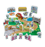 Melissa and Doug Wooden Castle and Kingdom Play Set with 32 Blocks