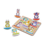 Melissa & Doug First Play Wooden Safari Chunky Puzzle (5 Rocking Animal pcs)