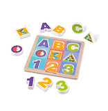 Melissa & Doug First Play Wooden ABC-123 Chunky Puzzle (9 pcs)