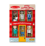 Melissa & Doug Wooden Flexible Figures 7-Piece Career Dolls for Dollhouses