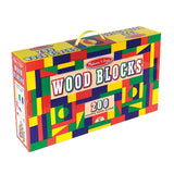 Melissa & Doug Wooden Building Block Set - 200 Blocks in 4 Colors and 9 Shapes