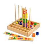 Melissa & Doug Bead Sequencing Set With 46 Wooden Beads and 5 Double-Sided Pattern Boards