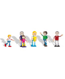 Melissa & Doug Wooden Flexible Figures 7-Piece Caucasian Doll Family for Dollhouses