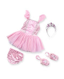 Melissa & Doug Ballerina Role Play Costume Set (4pc) - Includes Ballet Slippers, Tutu, Women's, Size: Small, Gold/Pink