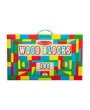 Melissa & Doug Wooden Building Block Set - 200 Blocks in 4 Colors and 9 Shapes