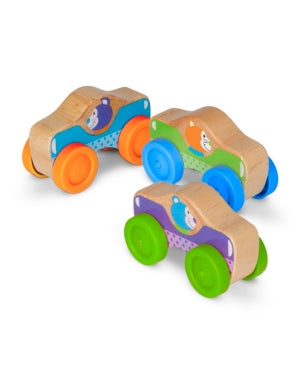 Melissa & Doug First Play Wooden Animal Stacking Cars (3 pcs)