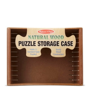 Melissa & Doug Natural Wood Puzzle Storage Case (Holds 12 Puzzles)