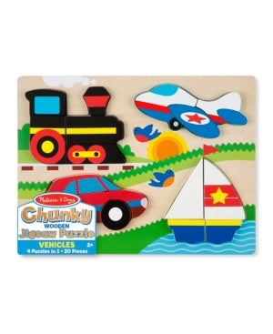 Melissa & Doug Vehicles Wooden Chunky Jigsaw Puzzle (20 pcs)