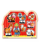 Melissa & Doug Farm Animals Jumbo Knob Wooden Puzzle 8pc