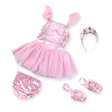Melissa & Doug Ballerina Role Play Costume Set (4pc) - Includes Ballet Slippers, Tutu, Women's, Size: Small, Gold/Pink
