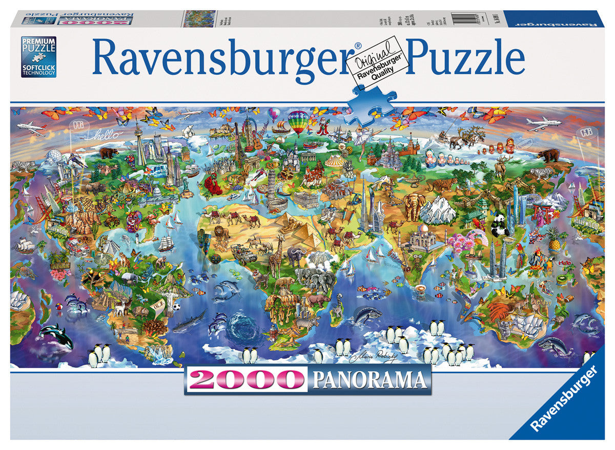 Ravensburger Adult Puzzles 2000 pc Panorama Puzzles - World Wonders 16698