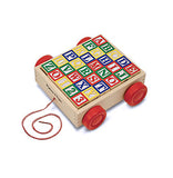 Melissa & Doug Classic ABC Wooden Block Cart Educational Toy With 30 Solid Wood Blocks