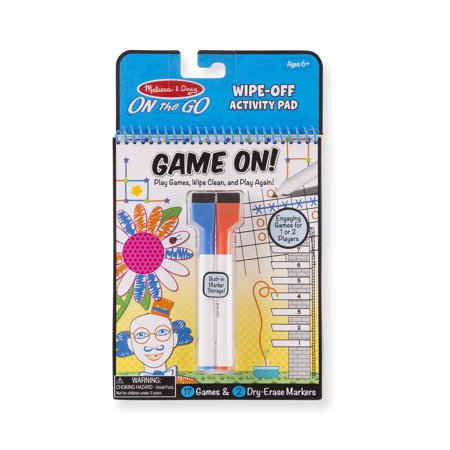 Melissa & Doug Write On! Reusable Games Wipe-Off Dry-Erase Travel Activity Pad