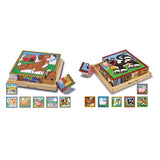 Melissa & Doug Farm & Pet Cube Puzzle Combo