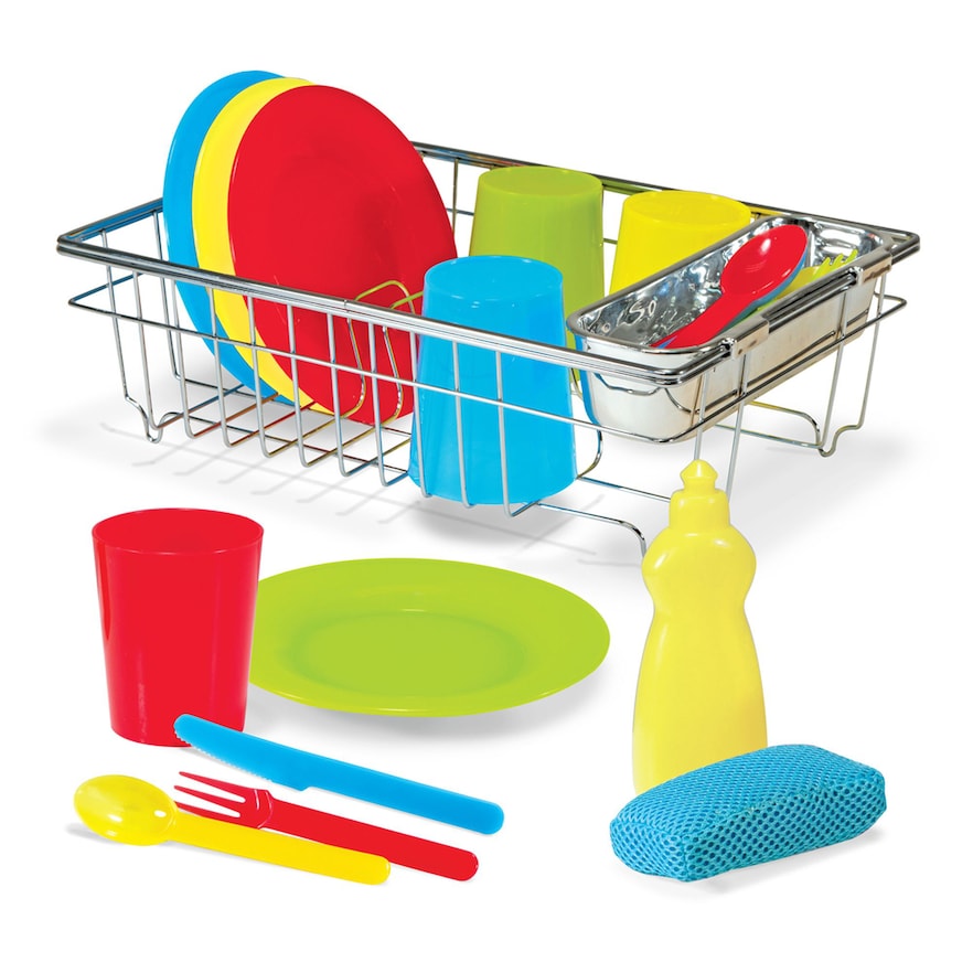 Melissa and Doug Kids' Let's Play House Wash & Dry Toy Dish Set