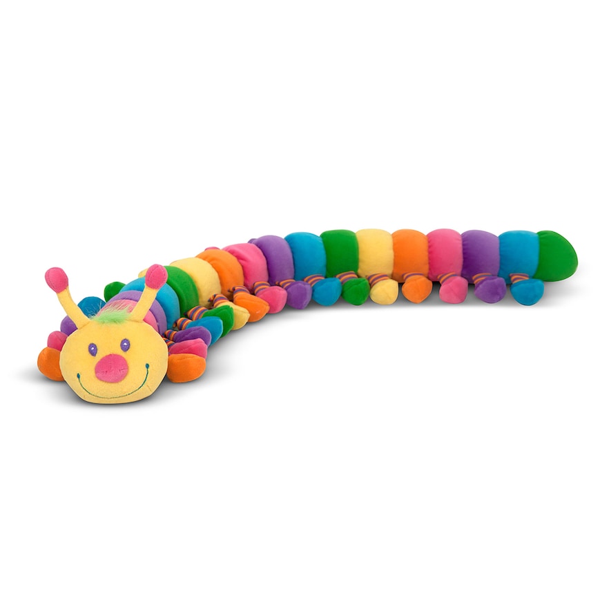 Melissa & Doug Longfellow Caterpillar - Rainbow-Colored Stuffed Animal With 32 Floppy Feet (over 2 feet long)
