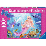 Ravensburger Children's Puzzles 100 pc Glitter Puzzles - Mermaid & Dolphins 13642