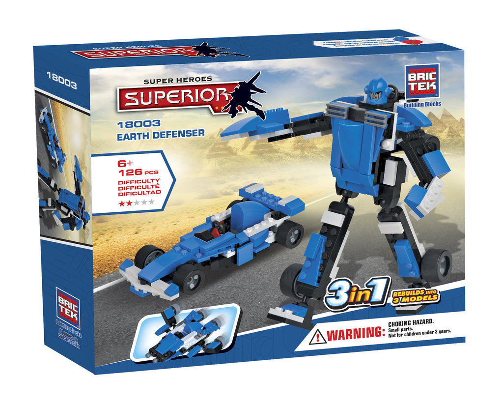 Brictek Building Blocks - Super Heroes 3 in 1 Earth Defenser 18003