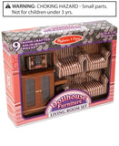 Melissa & Doug Classic Victorian Wooden and Upholstered Dollhouse Living Room Furniture (9pc)
