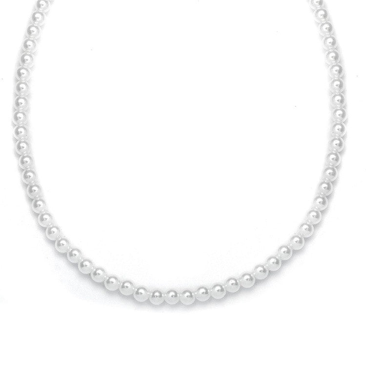 Single Strand 6mm Pearl Wedding Necklace 182N