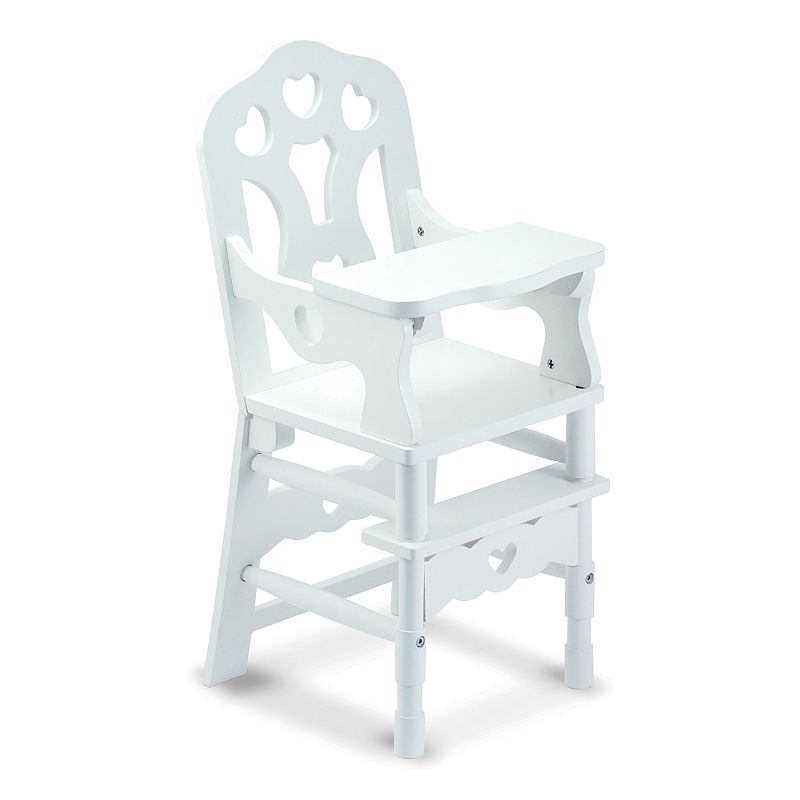 Melissa & Doug White Wooden Doll High Chair With Tray (14.75 x 25 x 14 inches)