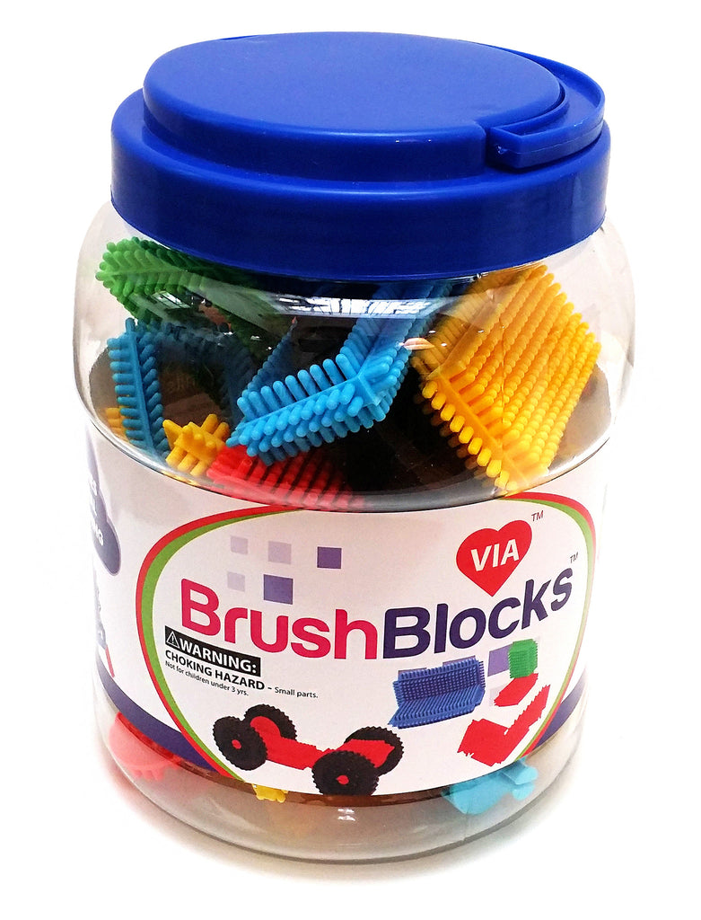 Viahart Brush Blocks Interlocking Plastic Bristled Blocks