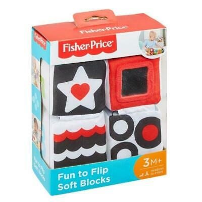 Fisher-Price GFC37 Fun to Flip Soft Blocks Tethered Sensory Learning Baby Toy