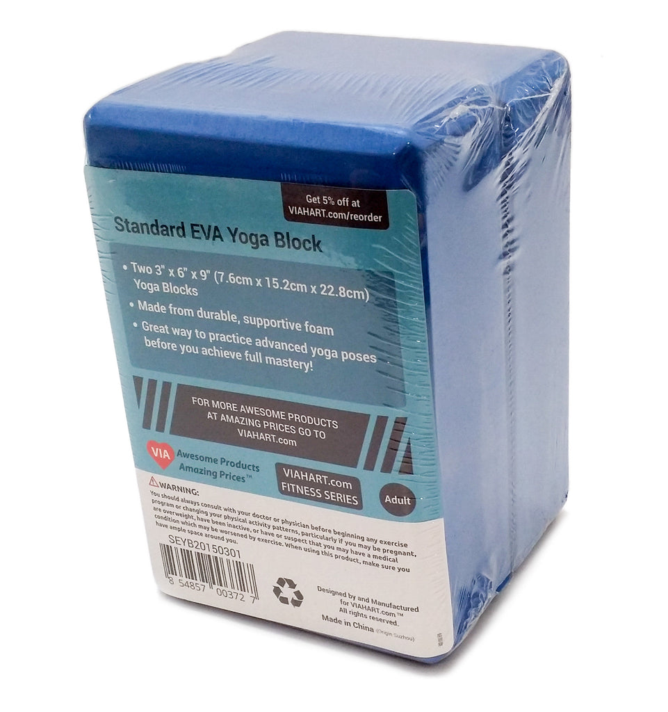 Viahart Durable Supportive Foam Blue Eva Yoga Blocks 2 Pack
