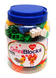 VIAHART 132 Piece OmniBlocks Interlocking Plastic Six Sided Building Blocks 