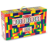 Melissa & Doug Wooden Building Block Set - 200 Blocks in 4 Colors and 9 Shapes