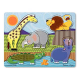 Melissa & Doug Zoo Animals Touch and Feel Textured Wooden Puzzle (5pc)