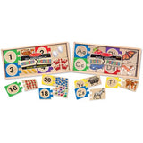 Melissa & Doug Self-Correcting Letter and Number Wooden Puzzles Set With Storage Box 92pc