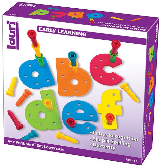 Lauri® Educational Tall-Stacker Pegs a to z Pegboard Set Lowercase 2321