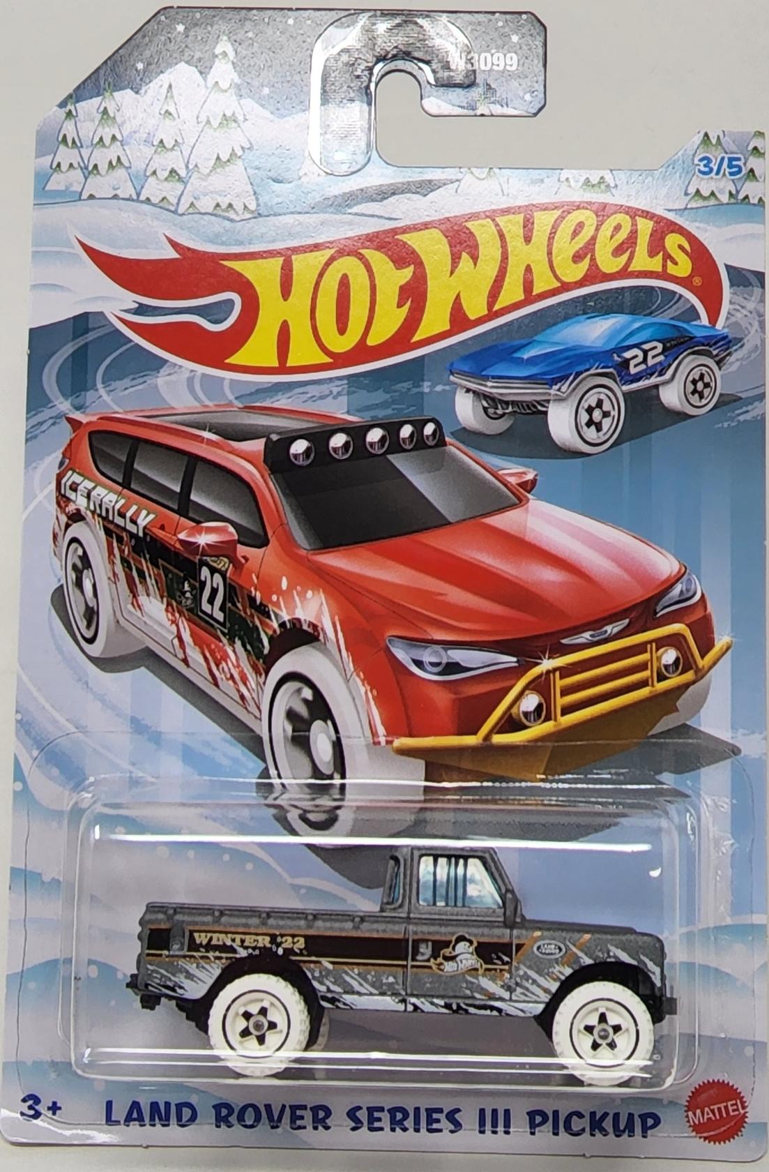 Bundle of 2| Hot Wheels 1:64 Scale Winter 2022 Xmas Series - Land Rover Series III Pickup + Toyota Off-Road Truck