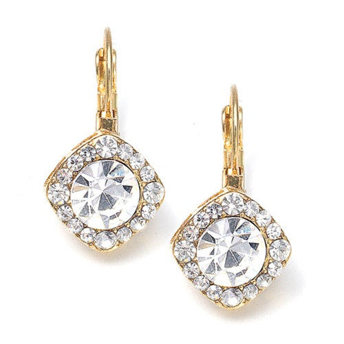 Tailored Crystal Solitaire Drop Earrings