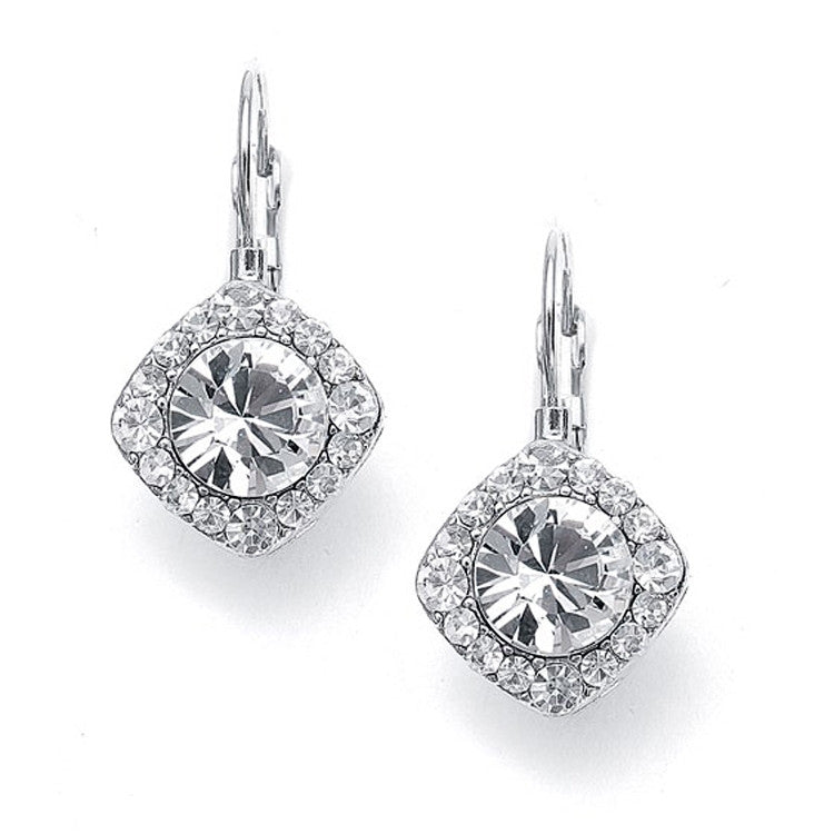 Tailored Crystal Solitaire Drop Earrings