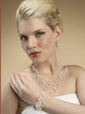 Lavish 6-Row Pearl & Crystal Bridal Illusion Bracelet 2101B