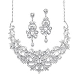 Magnificent Crystals Scroll Bridal Necklace Set  2108S
