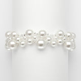 Crystal & Pearl Bubbles Bridal Bracelet - White 2113B-W-CR-S