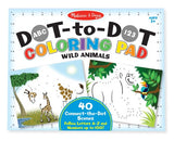 Melissa & Doug ABC 123 Dot-to-Dot Coloring Pad, Wild Animals
