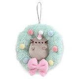 GUND Christmas Candy Cane Pusheen Plush Bundle with Wreath Ornament