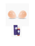 NuBra 3D Contour Silicone Adhesive Bra + Cleanser, Nude, Cup D