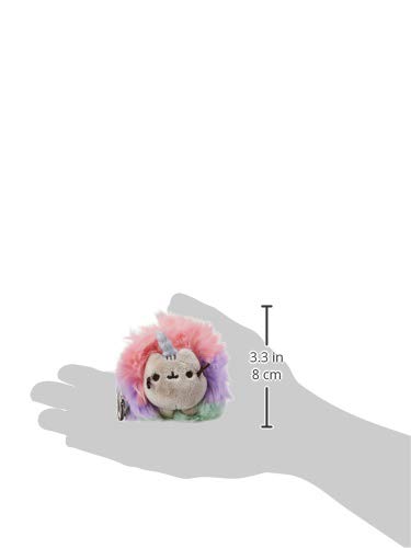 GUND Pusheen Rainbow Unicorn Cat Plush Pom Deluxe Keychain, Multicolor, 4", One Size (4060830)