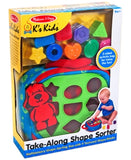 Melissa & Doug K's Kids Take-Along Shape Sorter Baby Toy With 2-Sided Activity Bag and 9 Textured Shape Blocks