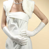 Below Elbow Wedding or Prom Gloves in Matte Satin