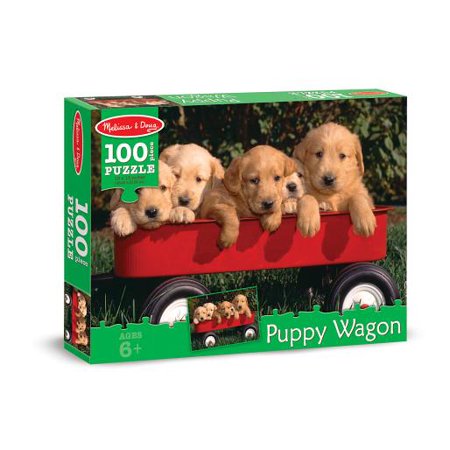 Melissa & Doug Puppy Wagon Cardboard Jigsaw Puzzle, 100-Piece