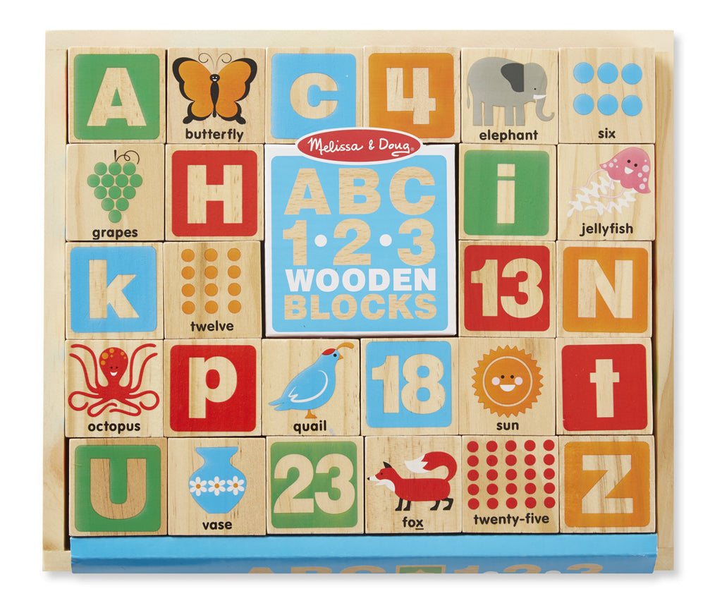 Melissa Doug ABC/123 Wooden Blocks 2253