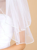 Two Layer Wedding Veils with Rounded Satin Cord Edge - 30" 226V-30